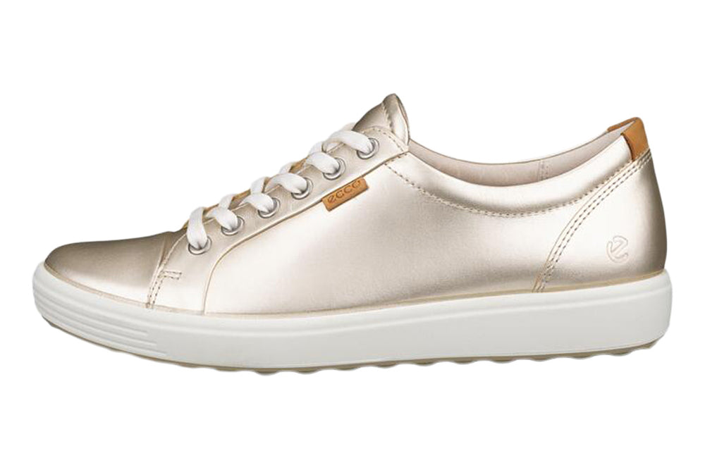 Ecco Soft 7 Pure White Gold Womens #color_metallic-gold