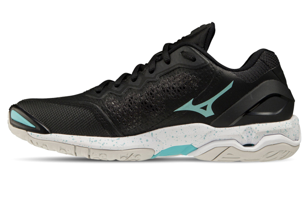 Mizuno Wave Stealth V NB D Black/white/angel Blue Womens #color_black-multi-whites