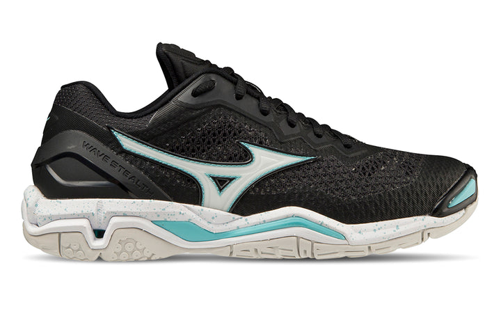 Mizuno Wave Stealth V NB D Black/white/angel Blue Womens #color_black-multi-whites