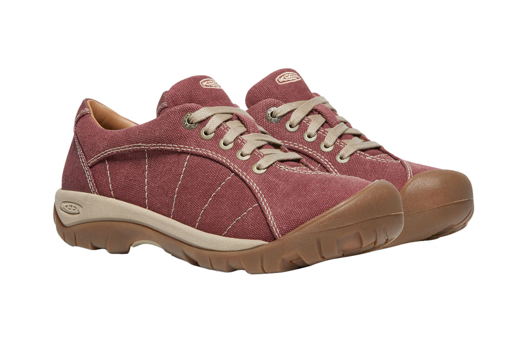 Keen Presidio Canvas B Red Plaza Taupe Womens #color_red-multi-browns