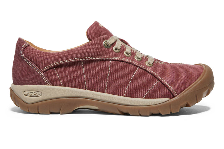 Keen Presidio Canvas B Red Plaza Taupe Womens #color_red-multi-browns