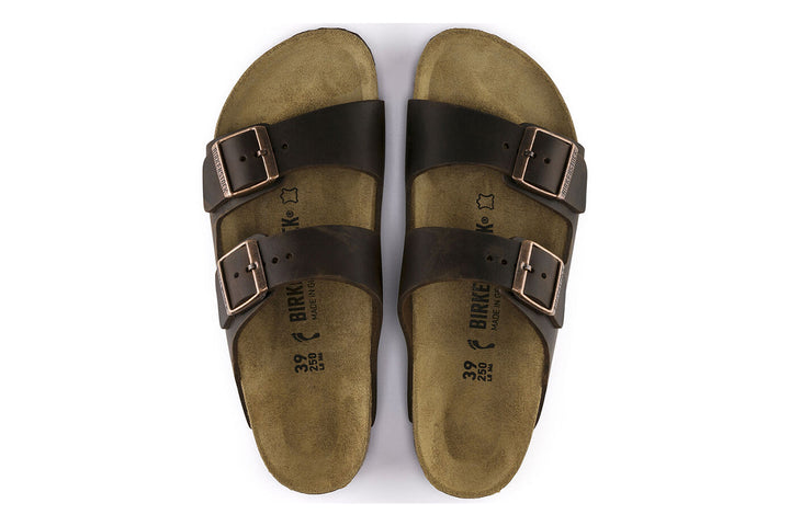Birkenstock Arizona R Habana Oiled Leather Unisex #color_brown-dark-brown