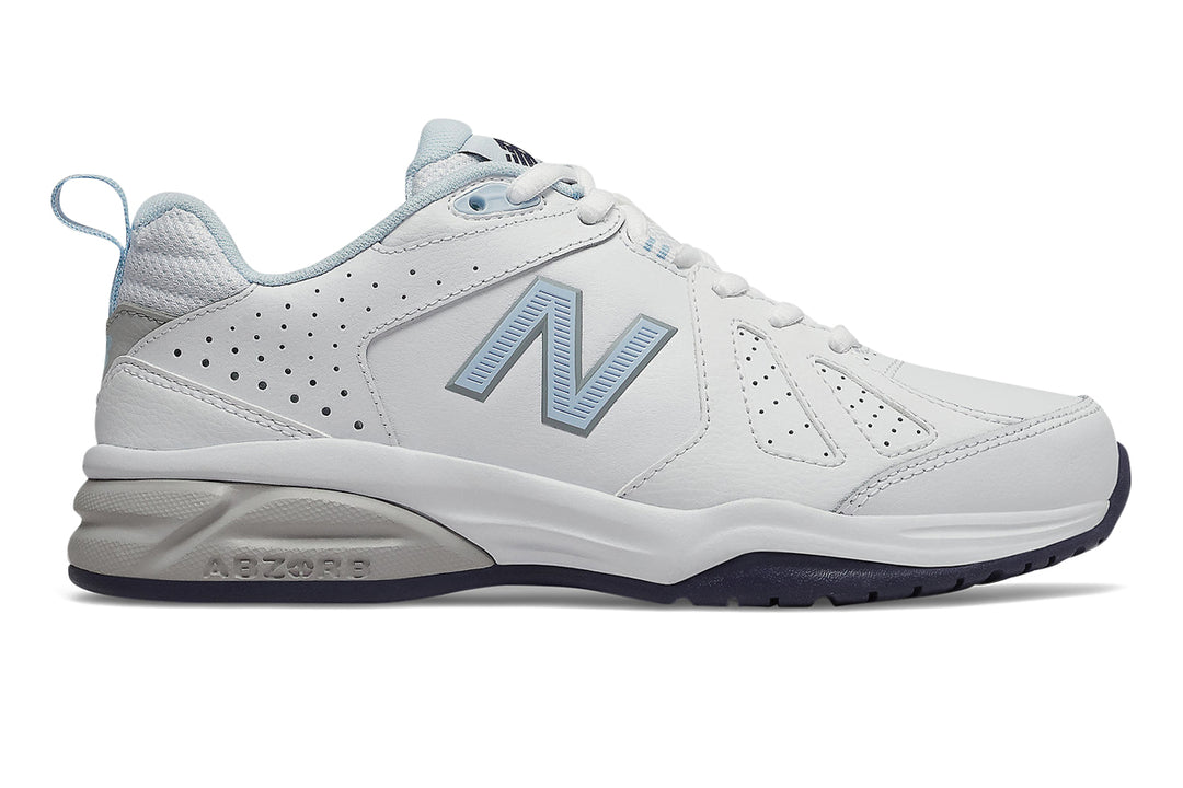 New Balance 624v5 D White/Blue Womens #color_white-multi-blues