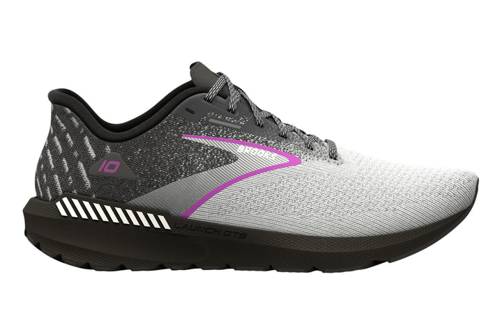 Brooks Launch Gts 10 B Black/White/Violet Womens #color_black-multi-pinks-purples