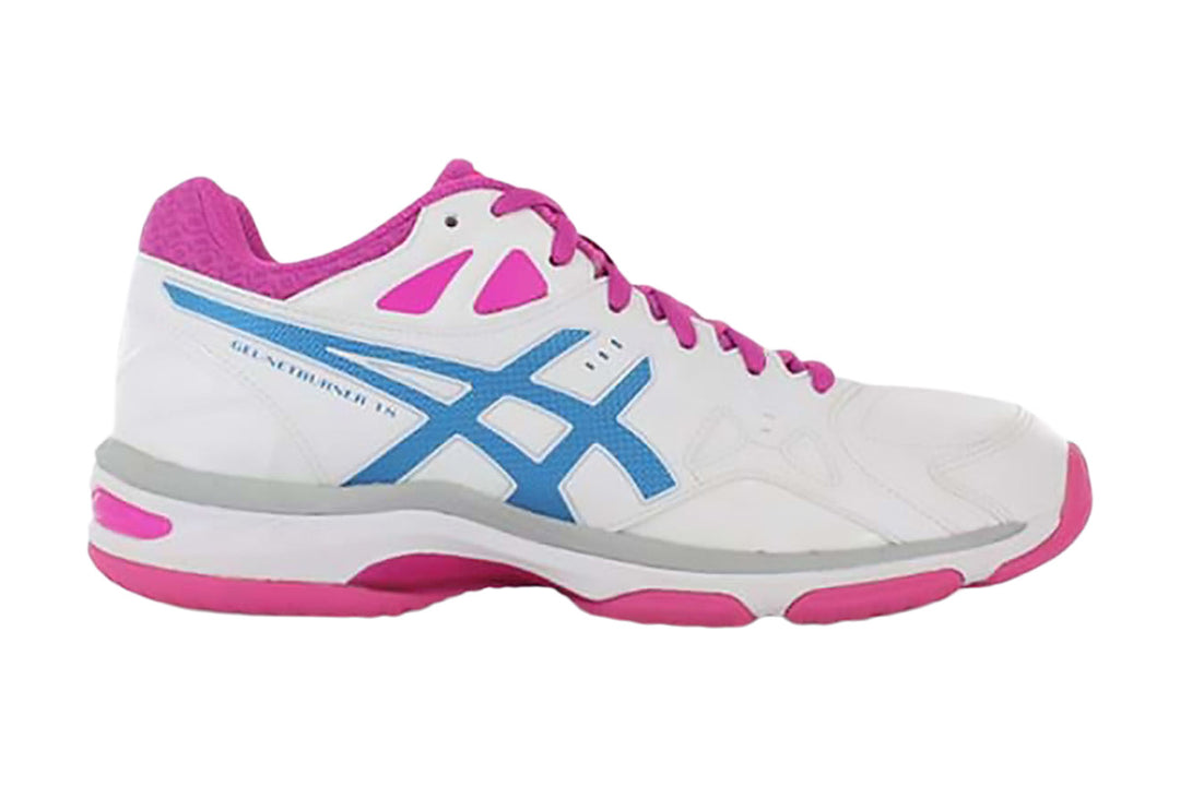 Asics Gel-Netburner 18 D White/Blue/Pink Womens #color_white