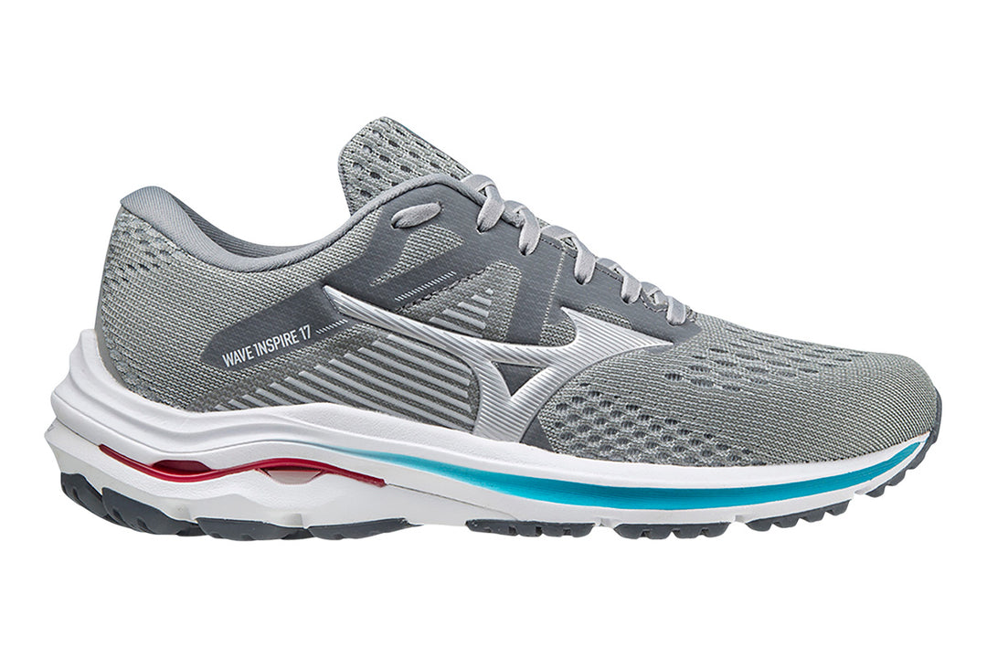 Mizuno Wave Inspire 17 B Grey/Blue Womens #color_grey