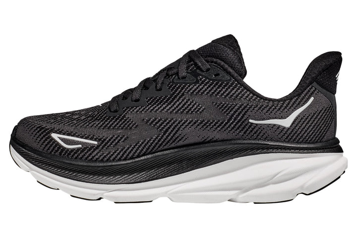 Hoka Clifton 9 D Black/White Mens #color_black-multi-whites
