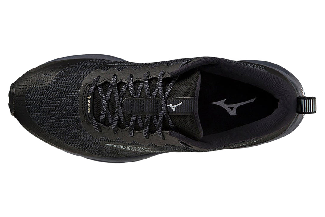 Mizuno Wave Rider GTX 2E Black/Ombre Blue/Glacial Ridge Mens #color_black-multi-blues