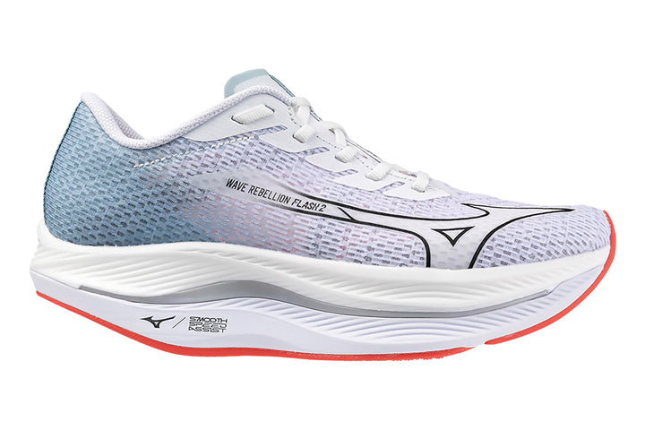 Mizuno Wave Rebellion Flash 2 B White/Black/Grey Mist Womens #color_white-multi