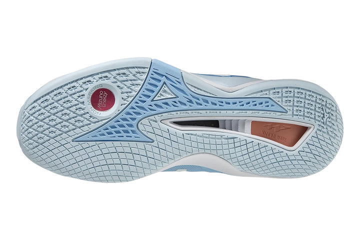 Mizuno Wave Stealth Neo NB B Dutch Cana/White/Blue Jasper Womens #color_blue