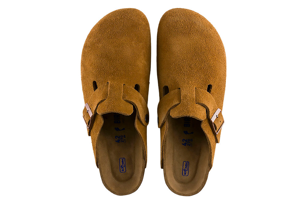 Birkenstock Boston R Soft Footbed Mink Suede Leather Unisex #color_brown