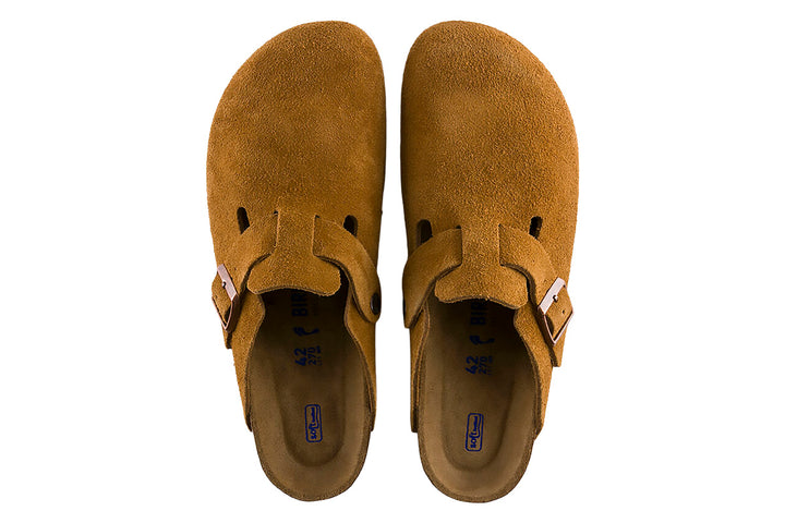 Birkenstock Boston R Soft Footbed Mink Suede Leather Unisex #color_brown