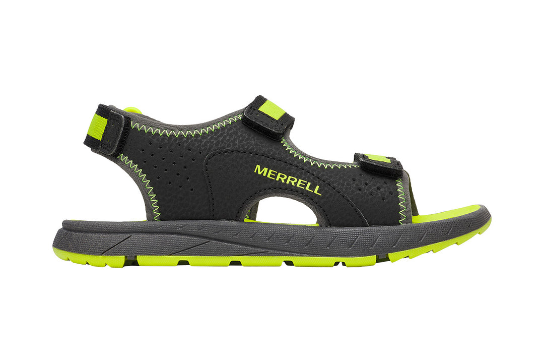 Merrell Panther Sandal 3.3 Black/Hi Viz Junior #color_black-multi-greens
