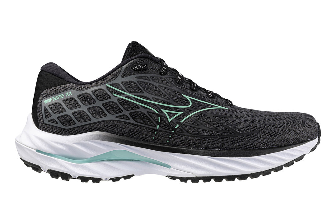 Mizuno Wave Inspire 20 B Iron Gate/Dusty Jade Green/Black Womens #color_black-multi-greens
