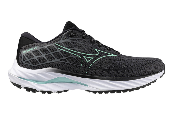 Mizuno Wave Inspire 20 B Iron Gate/Dusty Jade Green/Black Womens #color_black-multi-greens