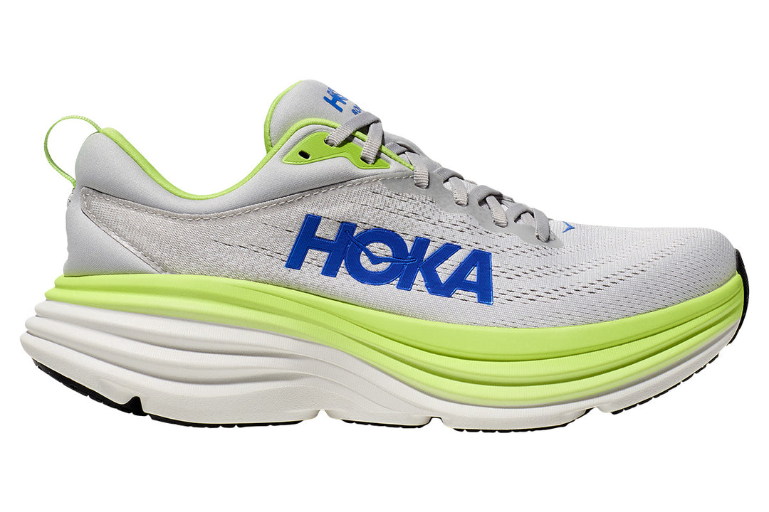 Hoka Bondi 8 D Stardust/Lettuce Mens #color_grey-multi-yellows