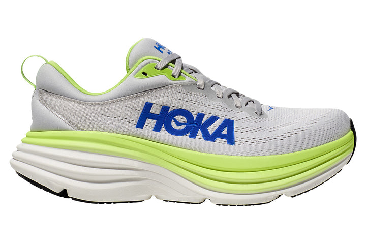 Hoka Bondi 8 D Stardust/Lettuce Mens #color_grey-multi-yellows