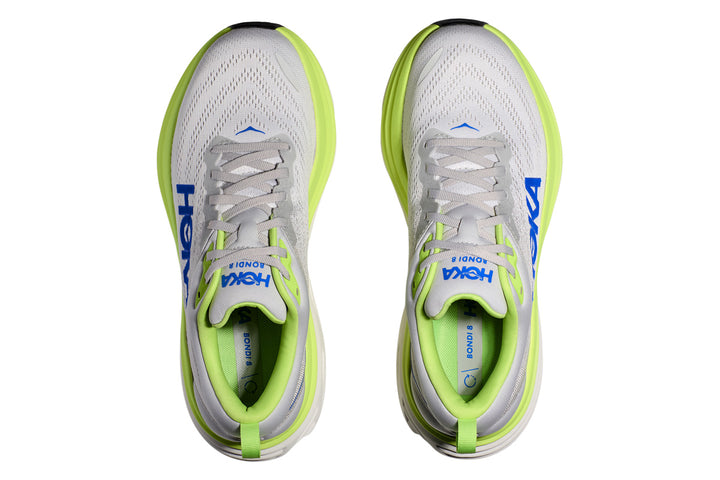 Hoka Bondi 8 D Stardust/Lettuce Mens #color_grey-multi-yellows
