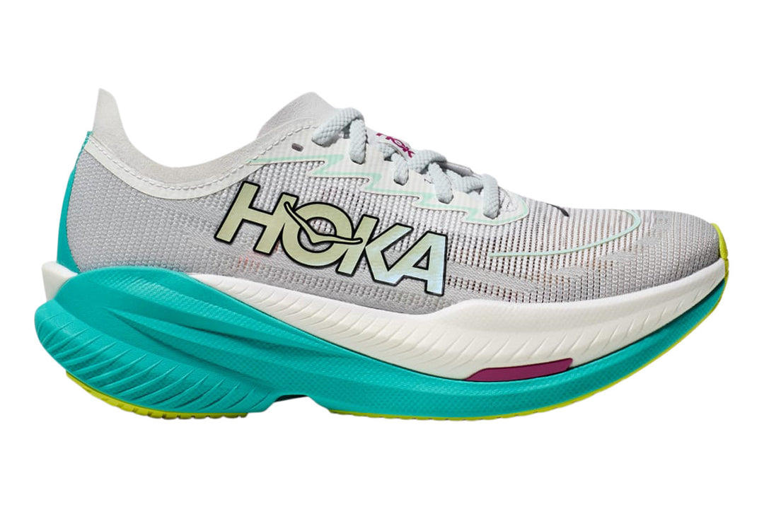 Hoka Mach X 2 B Frost/Electric Aqua Womens #color_white-multi-greens