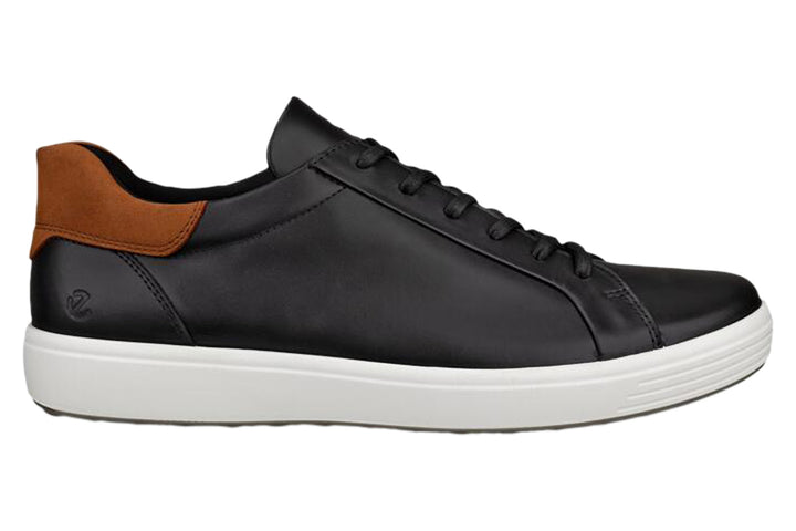 Ecco Soft 7 Black/Cognac Mens #color_black
