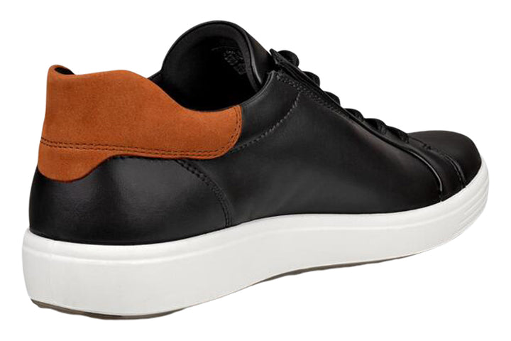 Ecco Soft 7 Black/Cognac Mens #color_black