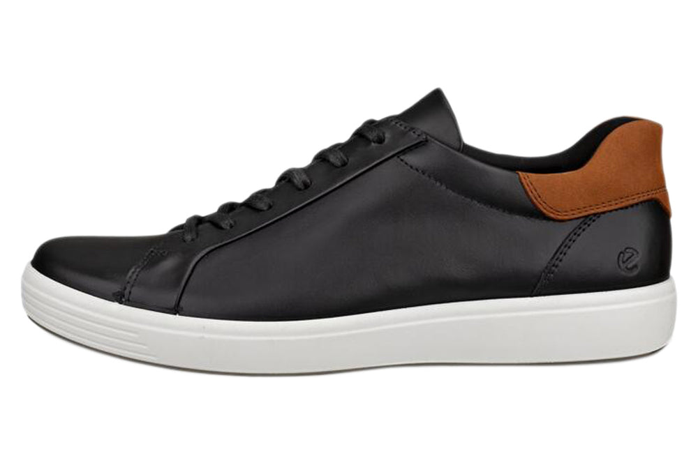 Ecco Soft 7 Black/Cognac Mens #color_black
