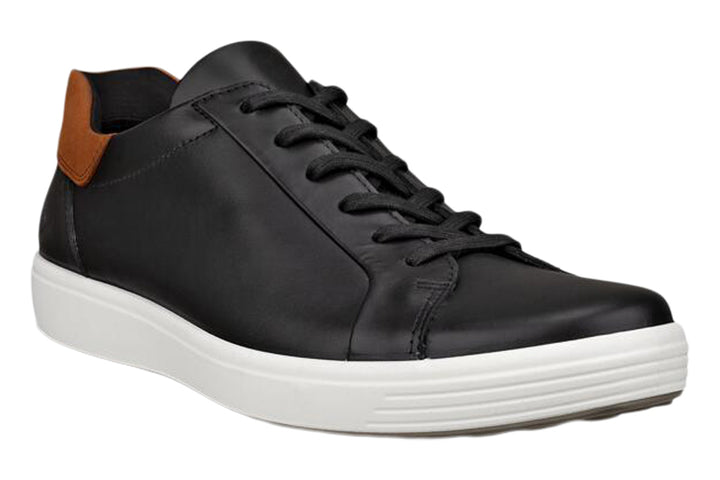 Ecco Soft 7 Black/Cognac Mens #color_black