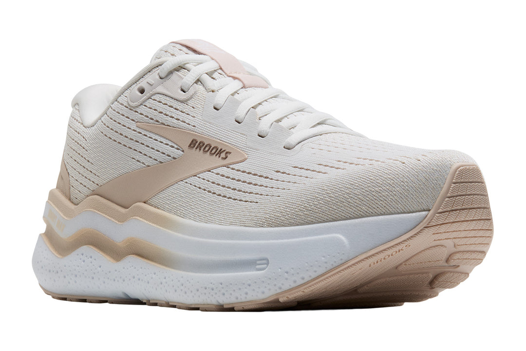 Brooks Ghost Max 2 B White/Almond/Tan Womens #color_white