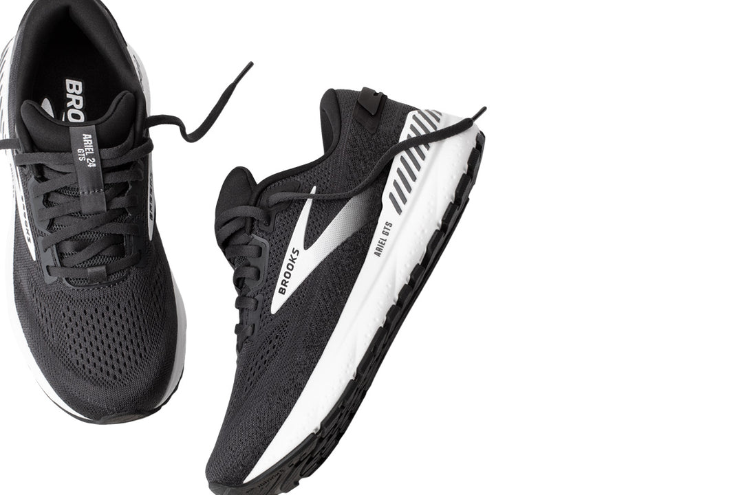 Brooks Ariel GTS 24 B Black/Black/White Womens #color_black-multi-whites