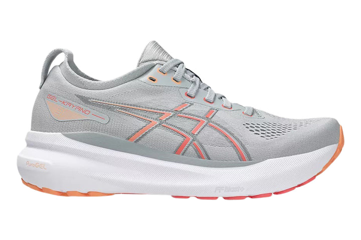 Asics Gel-Kayano 31 D Piedmont Grey/Papaya Womens #color_grey-multi-pinks-purples