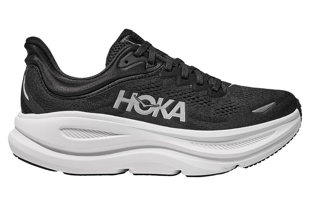 Hoka Bondi 9 2E Black/White Mens #color_black-multi-whites