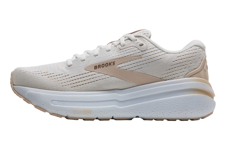Brooks Ghost Max 2 B White/Almond/Tan Womens #color_white