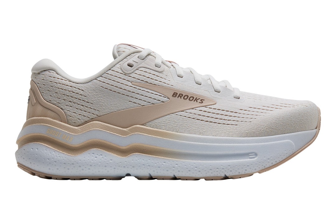 Brooks Ghost Max 2 B White/Almond/Tan Womens #color_white