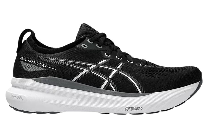 Asics Gel-Kayano 31 2E Black/White Mens #color_black-multi-whites