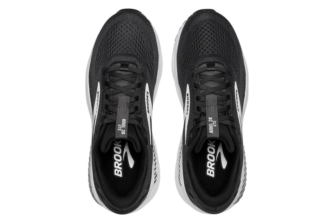 Brooks Ariel GTS 24 B Black/Black/White Womens #color_black-multi-whites