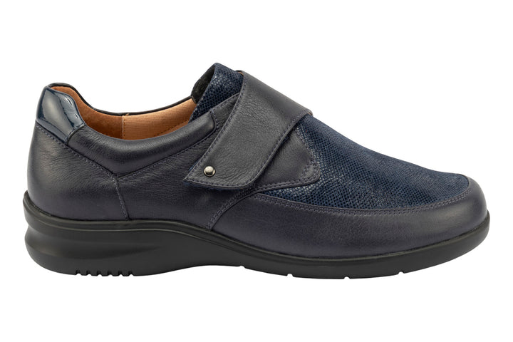 Klouds Jordyn Navy Print Stretch Womens #color_navy