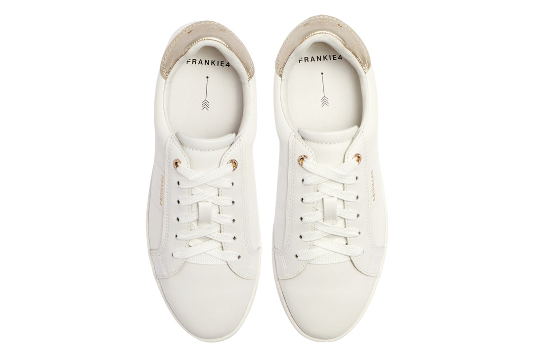Frankie 4 Jackie V White/Gold Grain Womens #color_white