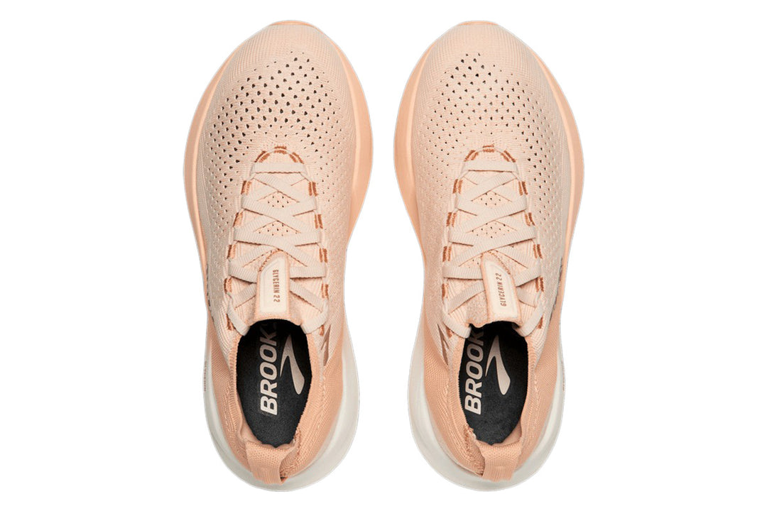 Brooks Glycerin Stealthfit 22 B Almond Peach/Almond/Portabella Womens #color_blue