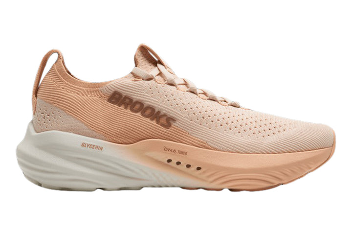 Brooks Glycerin Stealthfit 22 B Almond Peach/Almond/Portabella Womens #color_blue