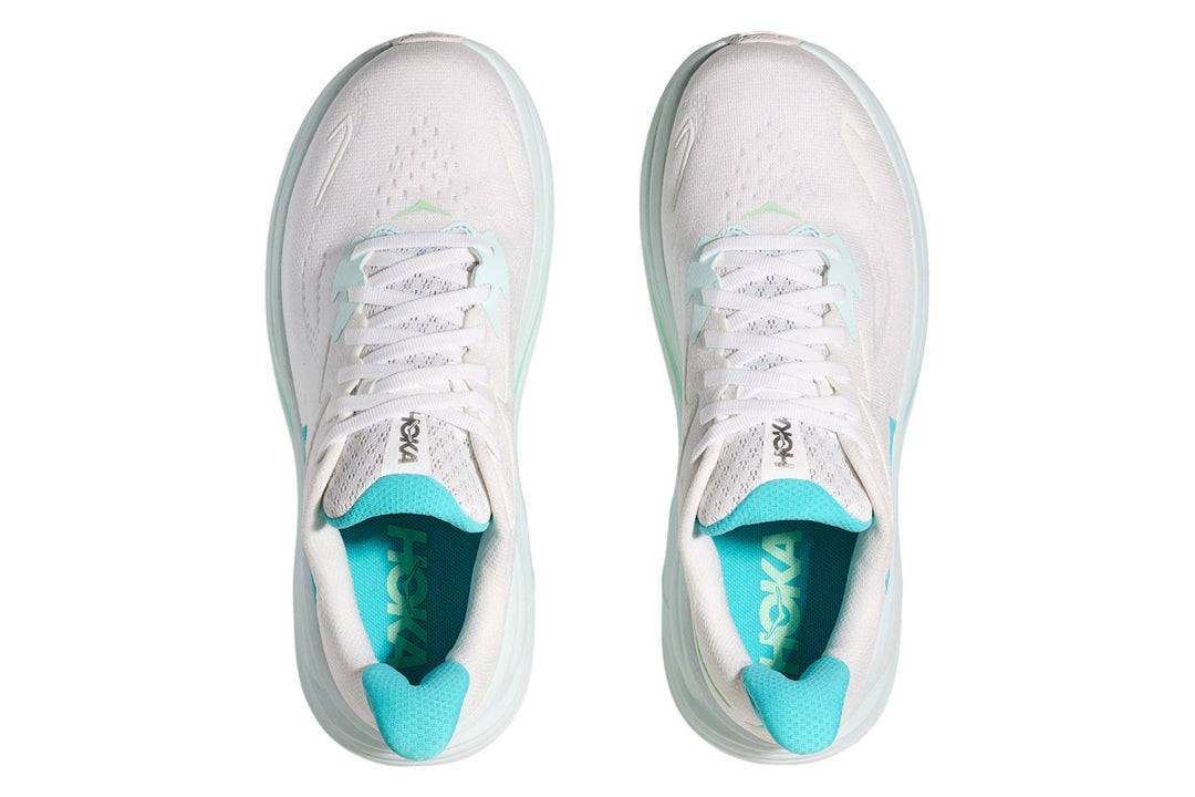 Hoka Clifton 10 B White/Cielo Blue Womens #color_white-multi-blues