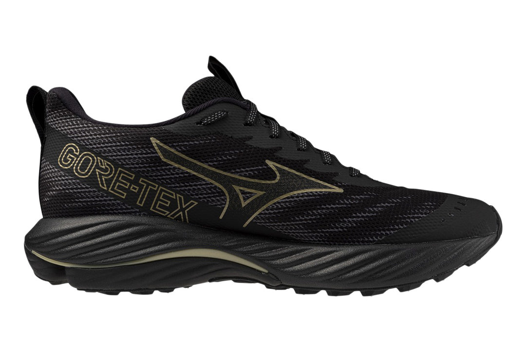 Mizuno Wave Rider GTX 2 D Iron Gate/GE Gold/Black Womens #color_black-multi