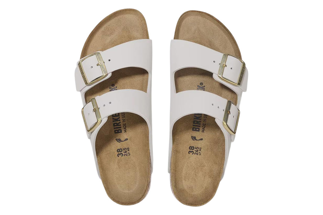 Birkenstock Arizona R Antique White Nubuck Leather Womens #color_white