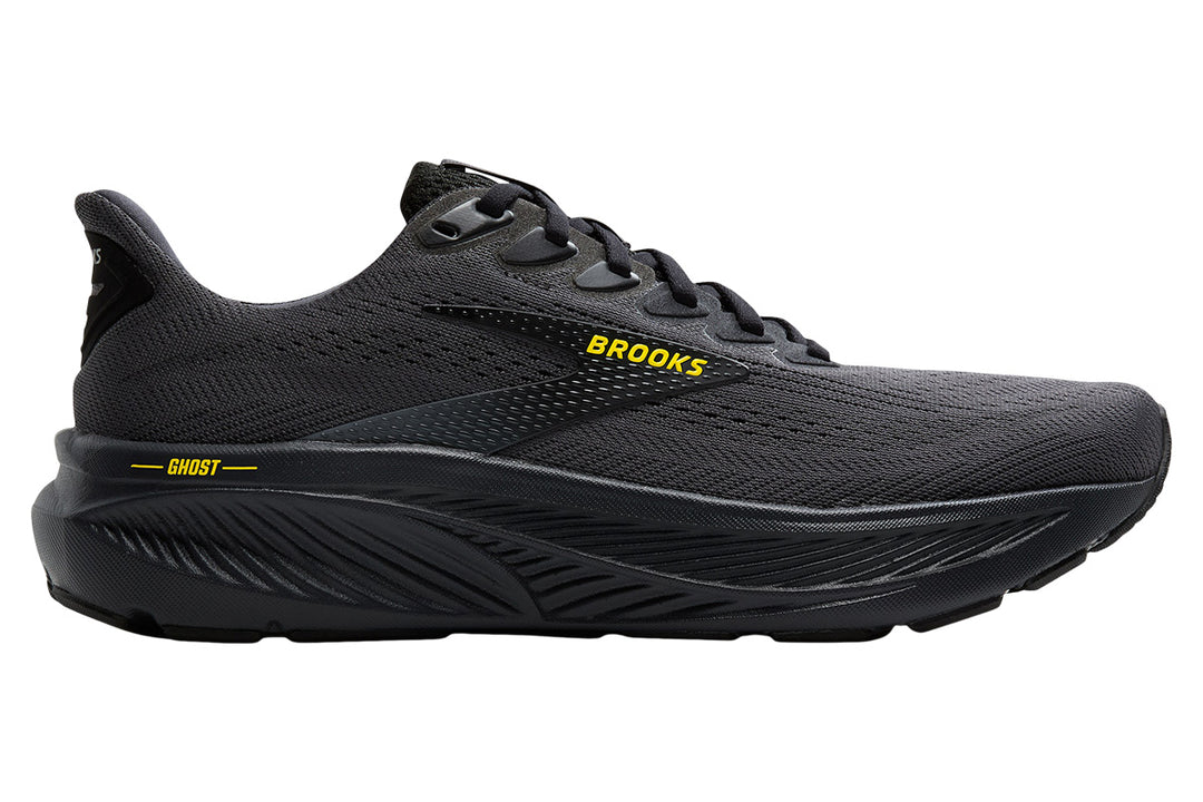Brooks Ghost 17 2E Ebony/Black/Yellow Mens #color_black-multi