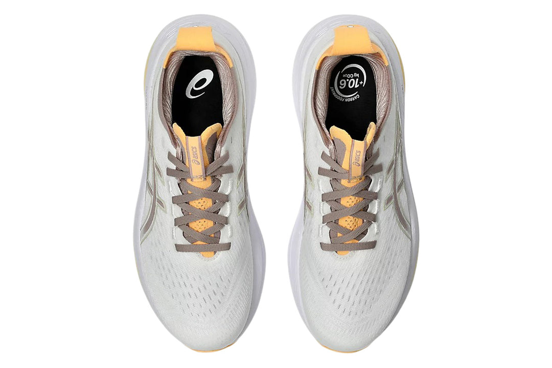 Asics Gel-Nimbus 27 B White/Fawn Womens #color_white-multi-reds-oranges