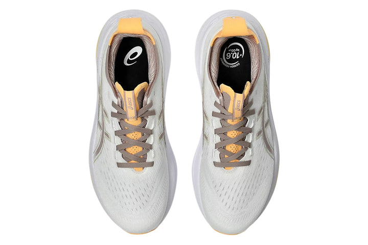 Asics Gel-Nimbus 27 B White/Fawn Womens #color_white-multi-reds-oranges