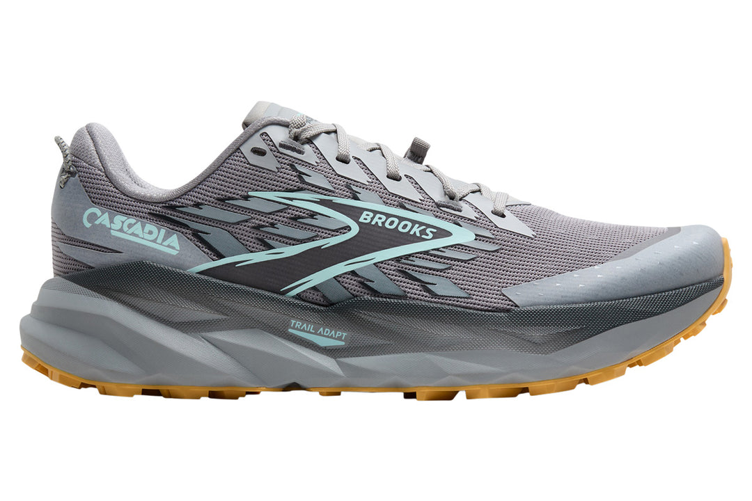 Brooks Cascadia 19 D Alloy/Ebony/Orange Mens #color_grey