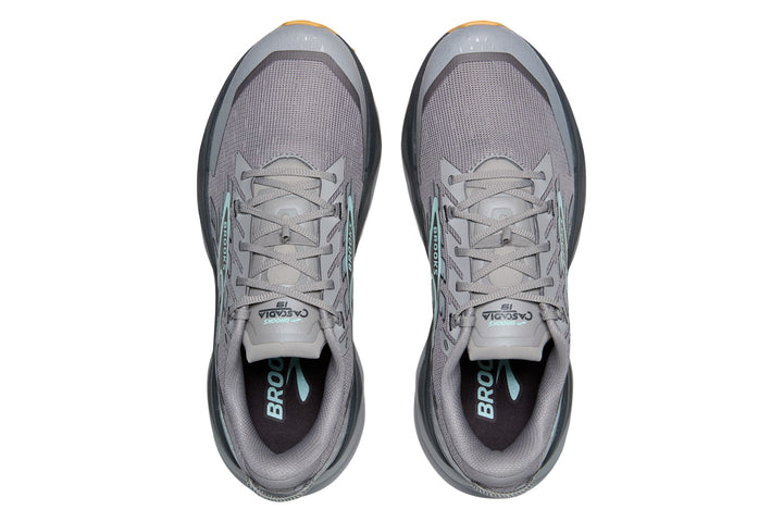 Brooks Cascadia 19 D Alloy/Ebony/Orange Mens #color_grey