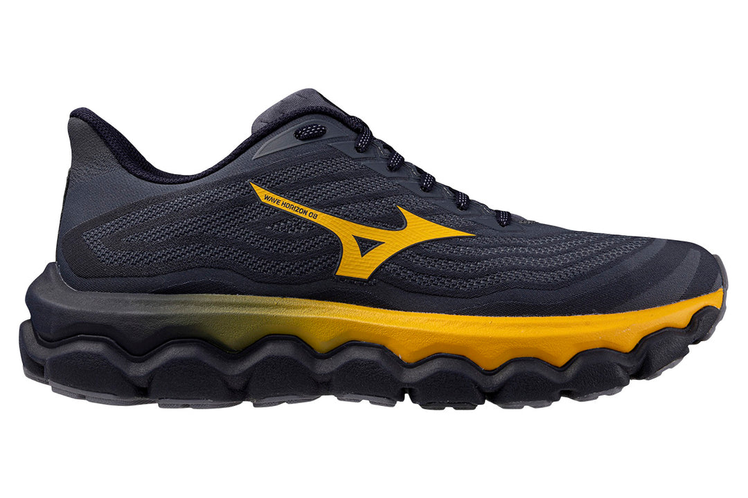 Mizuno Wave Horizon 8 D Blue Granite/Citrus/Baritone Blue Mens #color_grey-multi-oranges