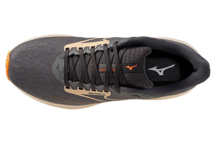 Mizuno Wave Rider 29 D Quiet Shade/Summer Sand/Shocking Orange Mens #color_grey-multi