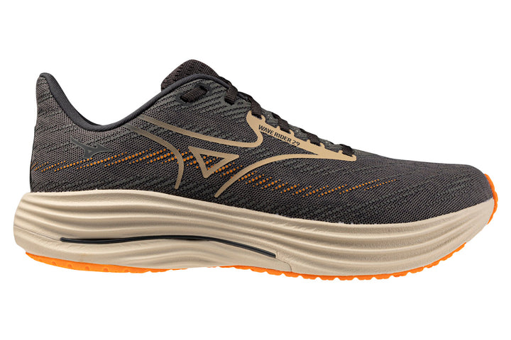 Mizuno Wave Rider 29 D Quiet Shade/Summer Sand/Shocking Orange Mens #color_grey-multi